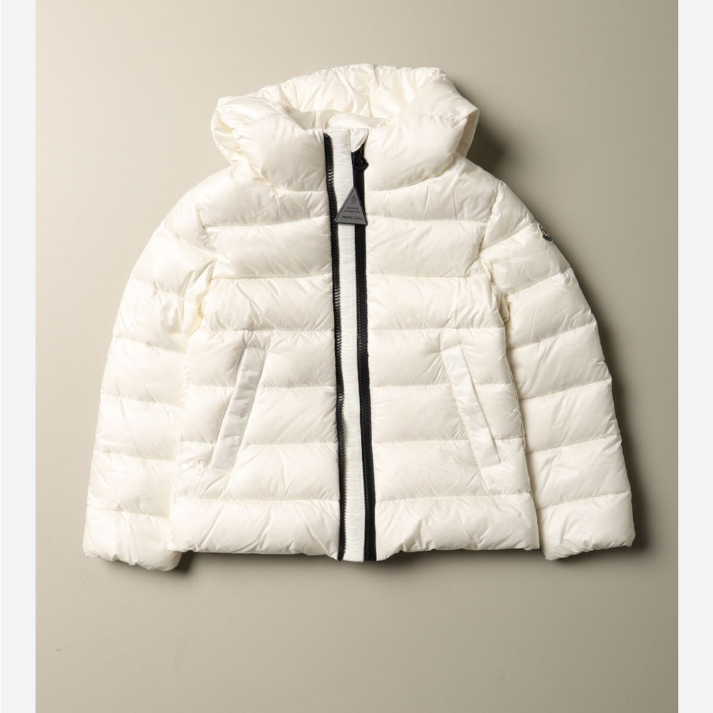 Moncler Alithia Giubbotto Quilted Hooded Down Puffer Jacket Cream